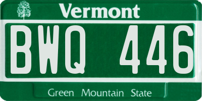 VT license plate BWQ446