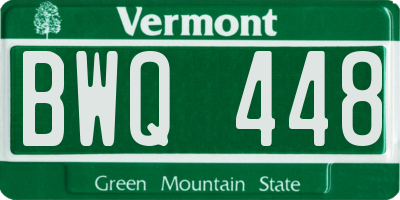 VT license plate BWQ448