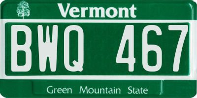 VT license plate BWQ467
