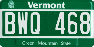VT license plate BWQ468