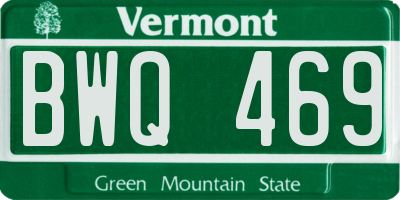 VT license plate BWQ469