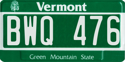 VT license plate BWQ476