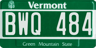 VT license plate BWQ484