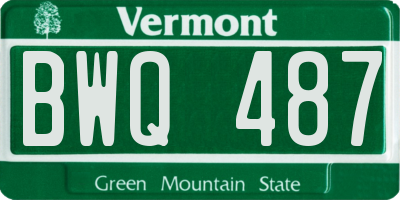 VT license plate BWQ487