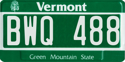 VT license plate BWQ488