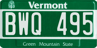 VT license plate BWQ495