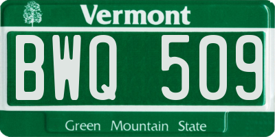 VT license plate BWQ509
