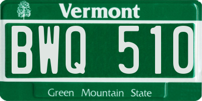 VT license plate BWQ510