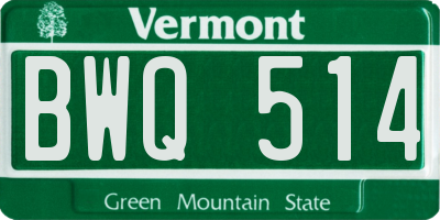 VT license plate BWQ514