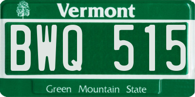 VT license plate BWQ515