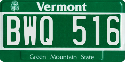 VT license plate BWQ516