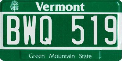 VT license plate BWQ519