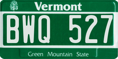 VT license plate BWQ527