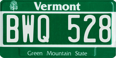VT license plate BWQ528