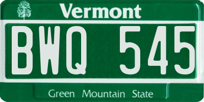 VT license plate BWQ545