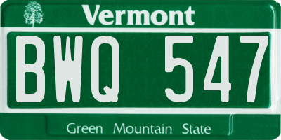 VT license plate BWQ547