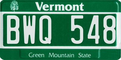 VT license plate BWQ548