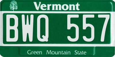 VT license plate BWQ557