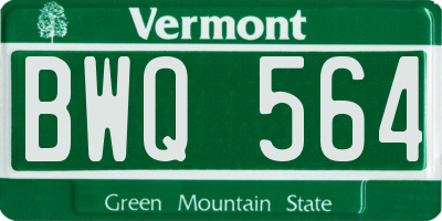 VT license plate BWQ564