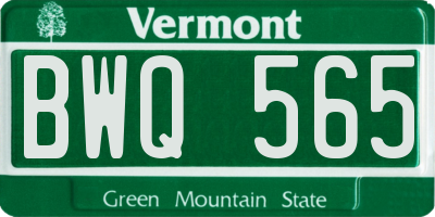 VT license plate BWQ565