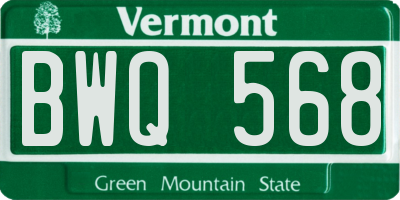VT license plate BWQ568