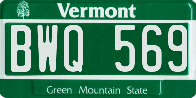 VT license plate BWQ569