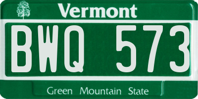 VT license plate BWQ573