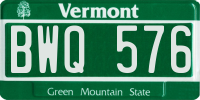 VT license plate BWQ576