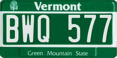 VT license plate BWQ577