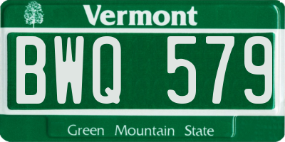 VT license plate BWQ579