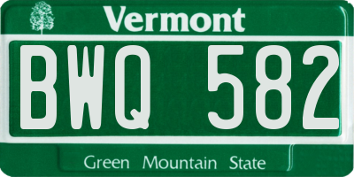 VT license plate BWQ582