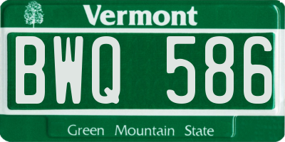 VT license plate BWQ586