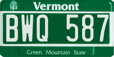 VT license plate BWQ587