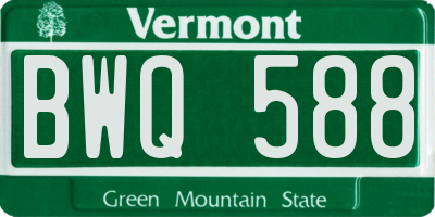 VT license plate BWQ588