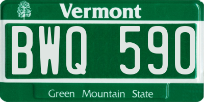 VT license plate BWQ590