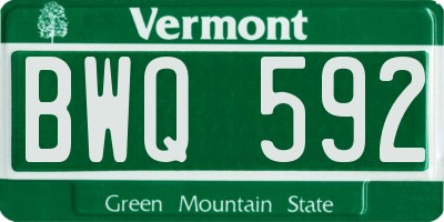 VT license plate BWQ592
