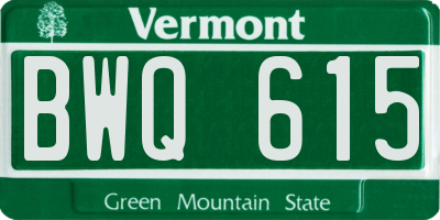 VT license plate BWQ615