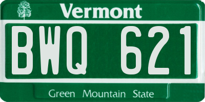 VT license plate BWQ621