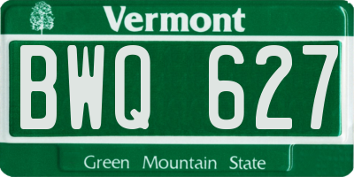 VT license plate BWQ627