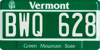 VT license plate BWQ628