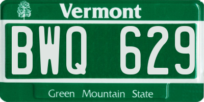 VT license plate BWQ629