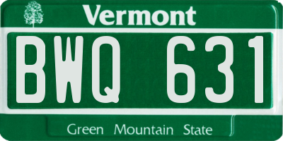 VT license plate BWQ631