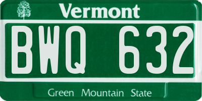 VT license plate BWQ632