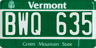 VT license plate BWQ635