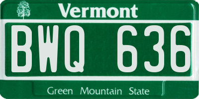 VT license plate BWQ636