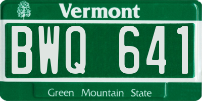 VT license plate BWQ641