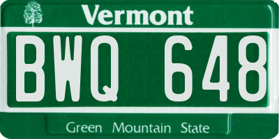 VT license plate BWQ648