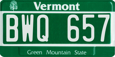 VT license plate BWQ657