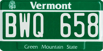 VT license plate BWQ658