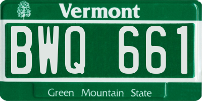 VT license plate BWQ661